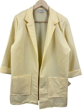 NWT Sun Casuals Vintage Open Front Pin Stripe Lightweight Blazer Size Medium